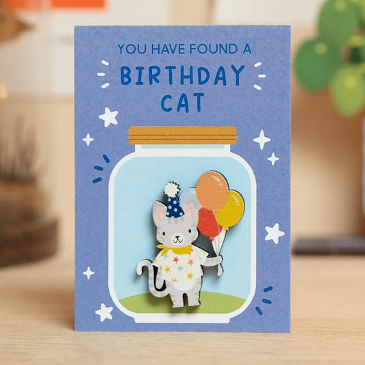 Wooden Pin | Birthday Cat