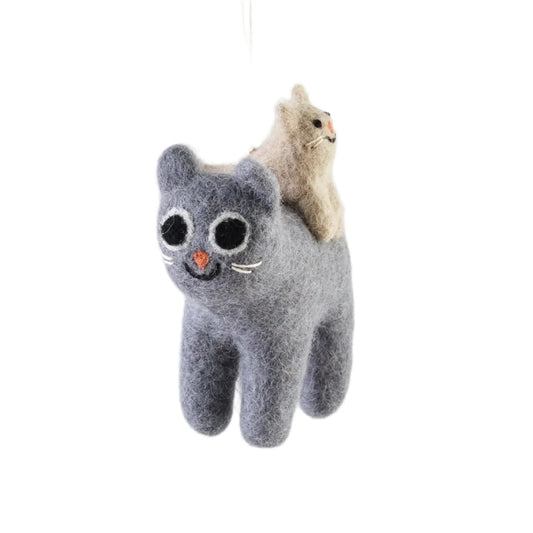 Felt Ornament | Pabs the Grey Cat