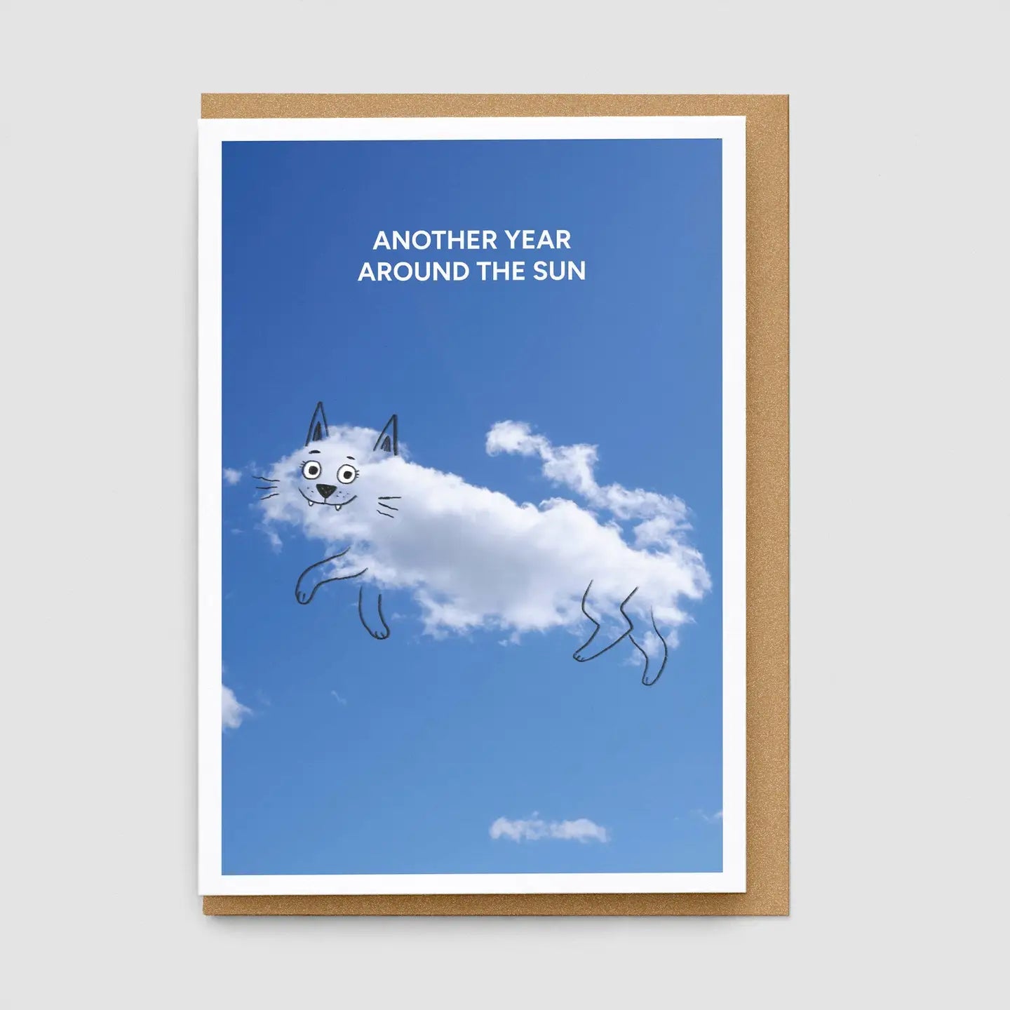 Around the Sun Cat Cloud | Birthday Card