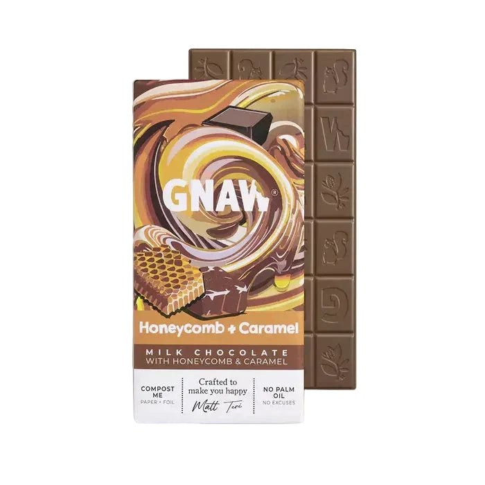 Gnaw Honeycomb + Caramel Milk Chocolate Bar