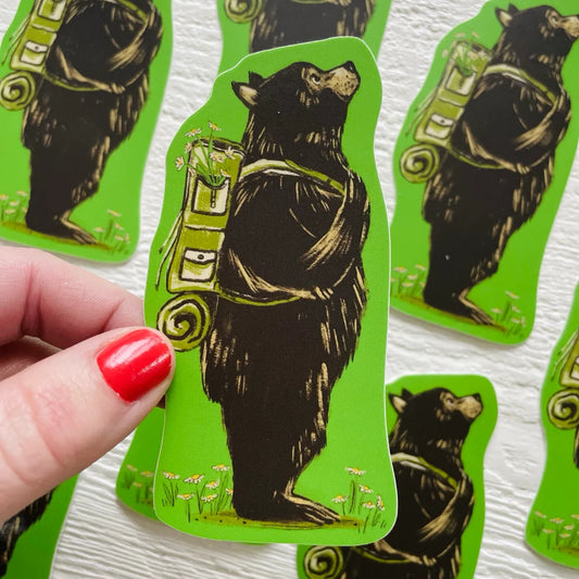 Hiking Bear Sticker