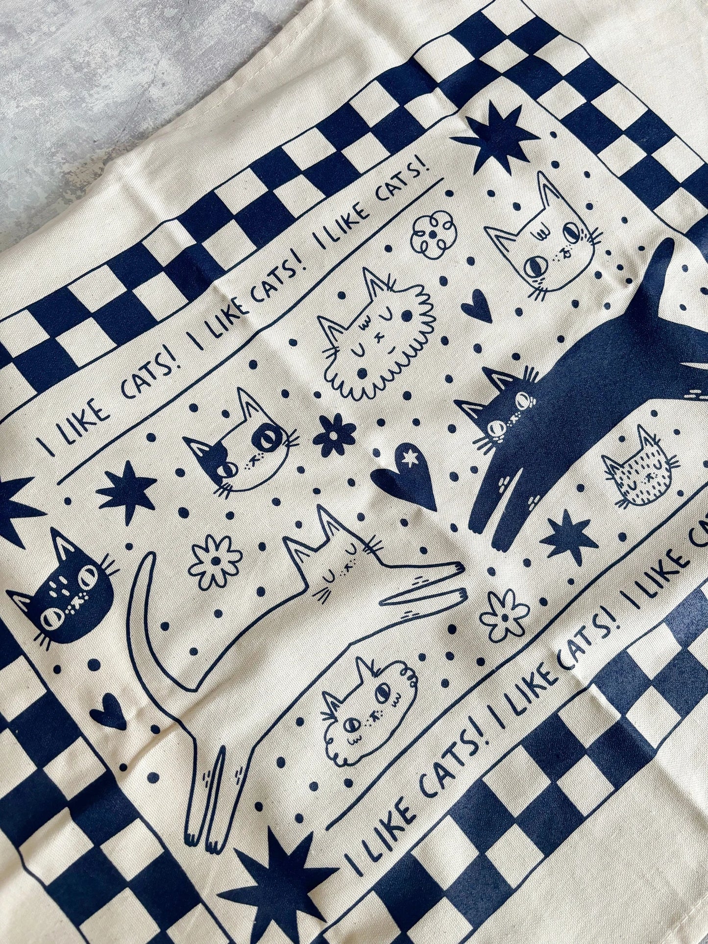 I Like Cats Tea Towel