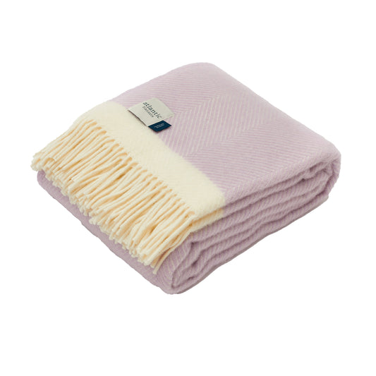 Atlantic Blankets | Lilac Herringbone Wool Blanket - Warm Gift Shop