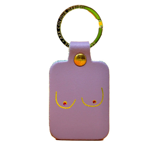 Boob Leather Keychain | Lilac - Warm Gift Shop