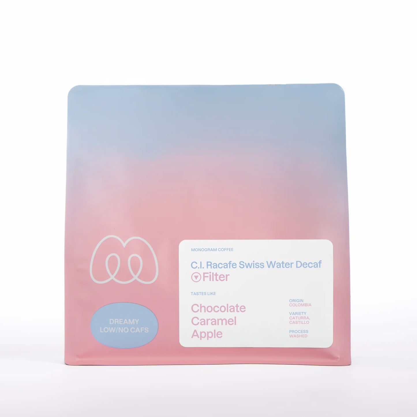 Monogram Coffee | C.I. Racafe Swiss Water Decaf