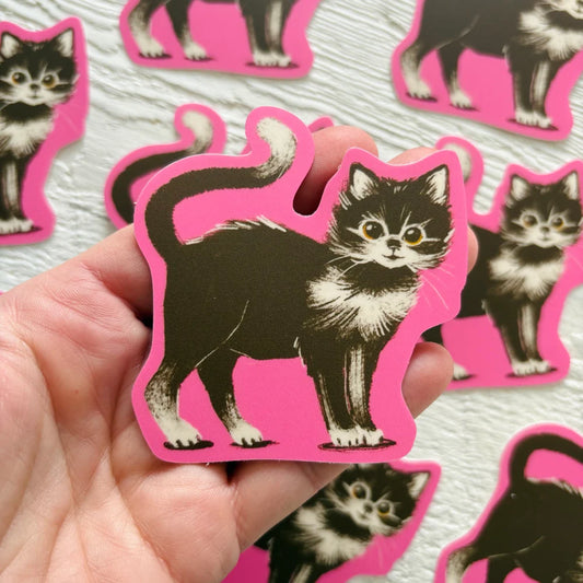 Pink Kitten Sticker - Warm Gift Shop