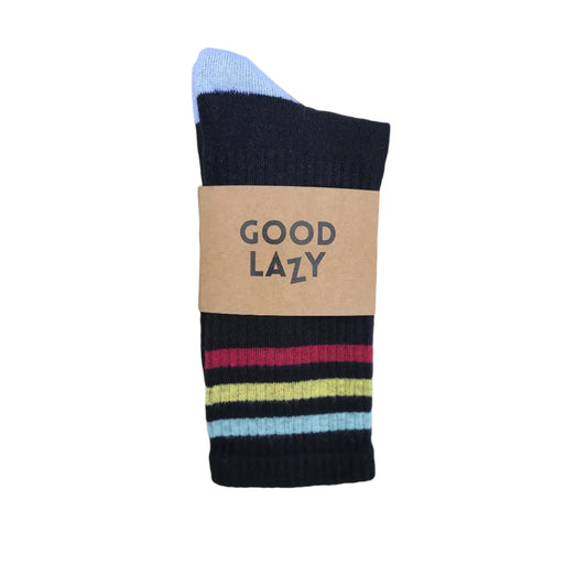 Large Retro Athletic Socks | Black