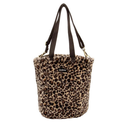 Hindbag | Paul Vertical Tote Bag Faux Leopard Fur