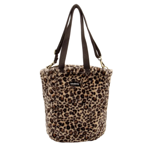 Hindbag | Paul Vertical Tote Bag Faux Leopard Fur