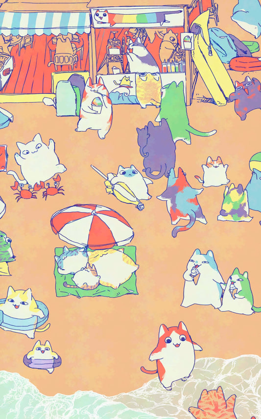 Tea Towel | Beach Cats